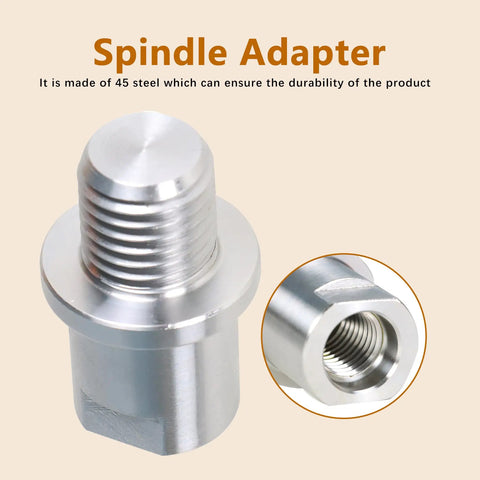 Heavy Duty Rock Solid Wood Lathe Chuck Spindle Adapter Converts 3/4 Inch X 10 TPI To 1 Inch X 8 TPI Headstock Mount, 45 steel construction.