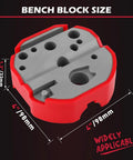 Universal Magnetic Armorers Bench Block With Non Marring Surface, compact 4 by 4 by 1.3 inches red and gray block