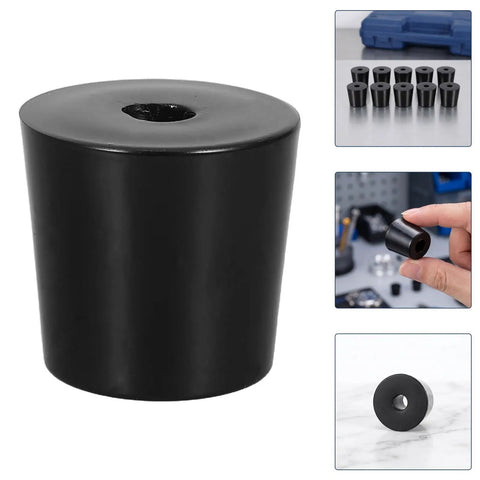 Set Of 10 Black Rubber Door Stops With Stable Wall Mount And Anti Slip Pads For Noiseless Quiet Shock Absorbing Door Buffers