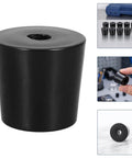 Close-up of Black Rubber Door Stops With Screw Mount Heavy Duty No Slip Wall Or Floor Mount Pads for Office and Home Use, 10 pieces