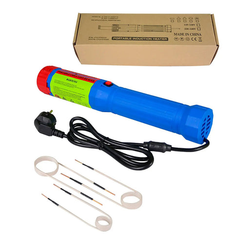 1400 Watt Magnetic Induction Flameless Heater Handheld Wand with power cord and accessories for auto truck garage use.