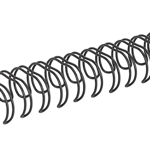 50 Piece Double Loop Wire Binding Spines for A4 Papers, 180 Sheet Capacity, 3 To 1 Pitch, 34 Loops, 19mm Nylon Coated Wires, Built Tough Metal Inner, Binding Wires Set Kit, Black close-up of black wire loops
