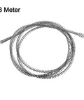 3 meter spring coil from Heavy Duty Spring Drain Snake Tool Set For Unclogging Nasty Bathroom And Kitchen Blockages