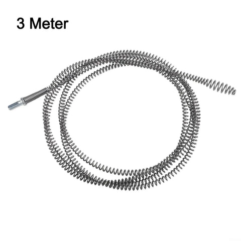 3 meter spring coil from Heavy Duty Spring Drain Snake Tool Set For Unclogging Nasty Bathroom And Kitchen Blockages