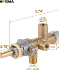 Lemfema brass propane patio heater main control valve with pilot port, close-up view