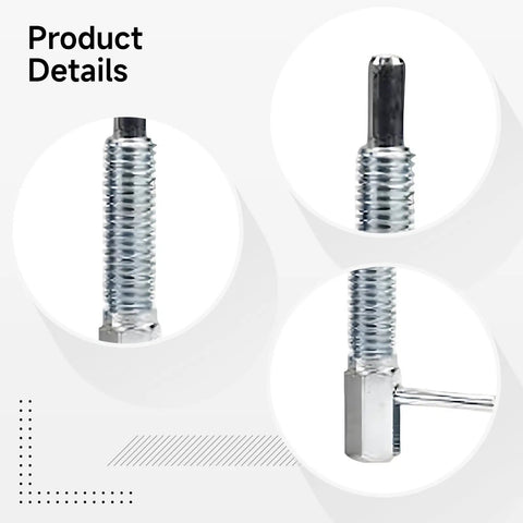 Heavy Duty Beefy Five Pack Retractable Indexing Plungers Four Inch Carbon Steel Spring Loaded Latch Locking Pins For Aluminum Profiles M12 Thread detailed views of pins