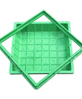Square green septic cover with frame, sturdy design for lawn drainage, 39.4x39.4in durable round septic lid with frame for lawn drainage