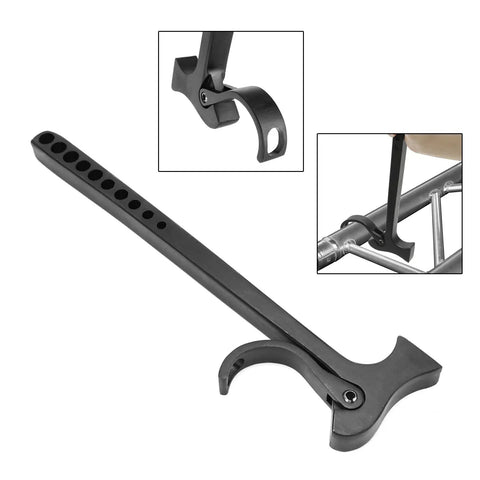 Black Aluminum Truss Hammer And Pin Remover Tool For Stage Lighting Two In One Rigging Hammer For Truss Assembly And Disassembly Quiet Pin Insertion And Removal Spigot Lighting Fit Heavy Duty Stage Gear, black aluminum, angled view