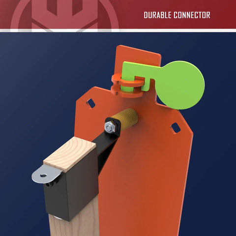 Heavy Duty AR500 Steel Hostage Target Stand System connector detail, includes Two By Four Extendable Paper Target Stand Kit