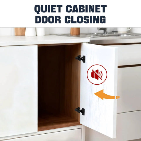 10 Pack Half Overlay Soft Close Cabinet Hinges Constructed From Durable Stainless Steel Featuring Rock Solid Build And Smooth As Butter Glide With Zero Noise Great For Freshening Up Your Kitchen Cabinets Fast, showing quiet cabinet door closing.