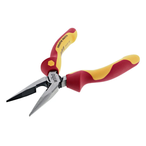 Insulated Industrial Long Nose Pliers 6.3 Inch, Pro Grade Precision Grip, Tested To 10000 Volts AC, Rated To 1000 Volts AC