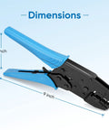 Heat Shrink Connector Crimping Tool With Ratcheting Crimper Pliers For Precise Terminal Crimp, Wire Crimp Tool 30C Die Blue