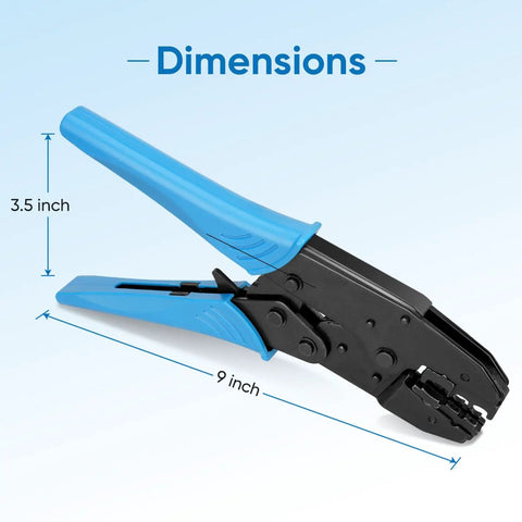 Heat Shrink Connector Crimping Tool With Ratcheting Crimper Pliers For Precise Terminal Crimp, Wire Crimp Tool 30C Die Blue