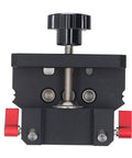 Self Centering Doweling Jig Kit With 6 MM 8 MM 10 MM Drill Bits For Woodworking Cabinet Assembly And DIY Carpentry Projects Built Tough Aluminum view from above showing alignment features and controls.