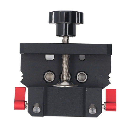 Self Centering Doweling Jig Kit With 6 MM 8 MM 10 MM Drill Bits For Woodworking Cabinet Assembly And DIY Carpentry Projects Built Tough Aluminum view from above showing alignment features and controls.