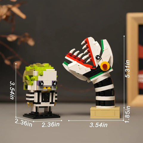 Totally Retro Horror Action Figure Build Kit For Adults Compatible With Lego 80s Ghost And Monster Buildable Characters Gothic Halloween Desk Decor And Collectible Gift Set 401 Pieces, 3.54in figure