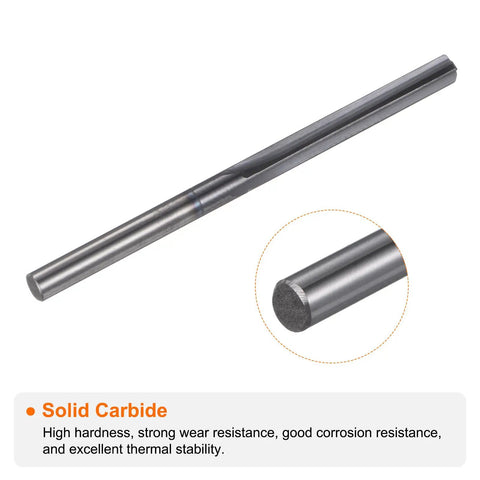 Solid carbide black uncoated Carbide Chucking Reamer 0.1245 Inch Diameter 3.162mm Straight Flute Straight Shank