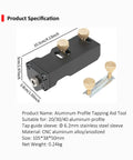 Dead Nuts Accurate Aluminum Profile Tapping Aid Tool With Heavy Duty Tap Guide Jig for 20 30 40 Series Extrusions, CNC aluminum construction.