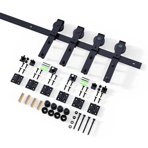 72 Inch Bi Fold Sliding Barn Door Hardware Kit For Four Doors Fit 68 Inch Opening Squeak Free Smooth And Quiet Operation Easy To Install