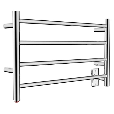 4 Bar Towel Warmer Wall Mount Drying Rack With Mirror Polish Stainless Steel 304 Plug In Bath Heater Ultra Fast 60W Rust Resistant Energy Efficient Chic Minimal Design For Cozy Towels