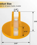 Universal Aluminum Magnetic Jack Pad with 0.4 Inch Weld Slots Pinch Weld Frame Rail Adapter Orange Pad dimensions shown