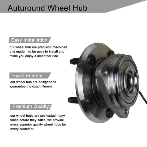 Front Wheel Hub And Bearing Assembly 513272 For 2007 2010 Jeep Wrangler With ABS 5 Lug Front Axle Drop In Replacement shown