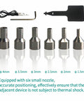 Six nozzle tips for TR1100 SMD Rework Station Hot Air Soldering System with Allen wrench and accessories