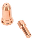 Solid Crafted 1.5Mm Copper Nozzle Electrode Kit With 10 Pieces For PT100 Series Plasma Cutter, High-Temp And Durable consumables Set showing two copper tips.