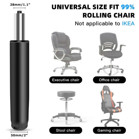 5.5 Inch Adjustable Office Chair Gas Lift Cylinder Replacement with universal fit for most chairs, black