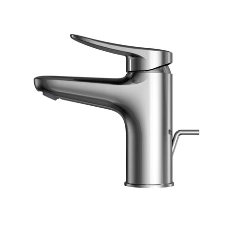 LF Series 1.2 GPM Single Handle Bathroom Sink Faucet With Drain Assembly Polished Chrome Ceramic Disc Valve side view