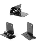 Hard As Nails Black Iron Hinges 4.5 Inch for Heavy Outdoor Gates Rust Proof Finish visible from multiple angles.