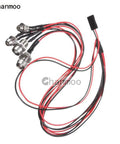 2 Pack 4 LED RC Car Light Kit White Headlights Red Taillights For Crawler Buggy Truck 4WD RC Vehicles Dope Upgrade With SCX10 SCX24 TRX4 TRX6 image showing LED cables and connectors