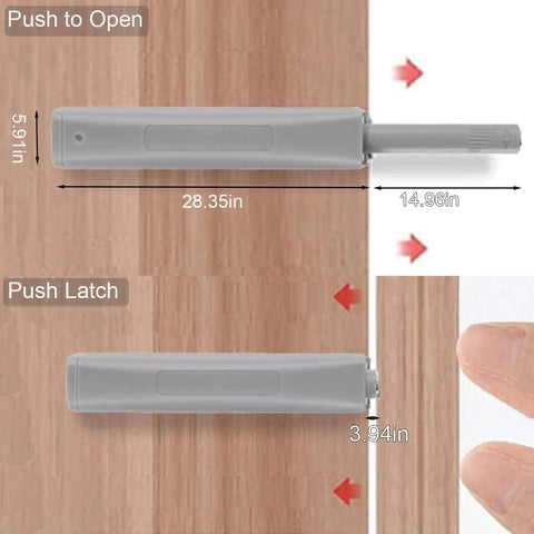 Dimensions of Two Pack Magnetic Push To Open Cabinet Latches with Heavy Duty Spring and Adjustable Magnet Tip