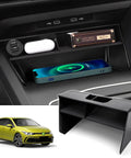 Center Console Organizer for VW Golf GTI R MK8 2022 2026 with Non Slip Silicone Mat Storage Tray Insert shown in console