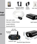16W RGBW Fiber Optic Star Ceiling Light Kit components including remote, power adapter, fiber optic cable, and light engine.