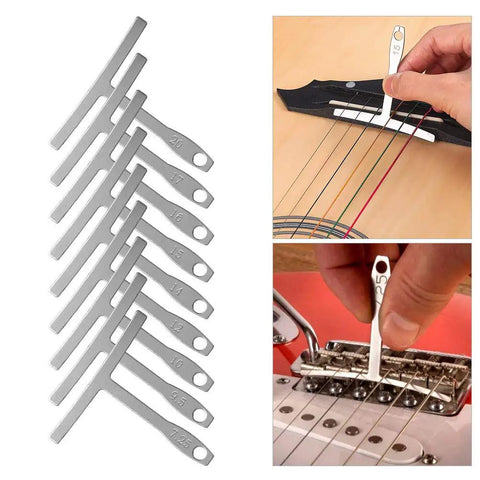 Guitar Luthier Tool Set With 13 Stainless Steel Bridge Saddle Nut Files, 9 Understring Radius Gauges for precise guitar setup