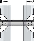 Diagram of Ten Case Pack Miter Flap Cabinet Hinges 45 90 1.5mm Wide With 135 Degree Opening For Doors And Flaps, heavy-duty design.