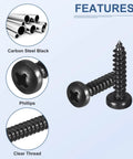 Real Deal Mini Screw Assortment Kit Including 1000 Black Self Tapping Screws Across Ten Metric Sizes Plus Extra Elbow Tweezers For No Fuss Tech Repairs And Weekend Shop Projects Daily - black carbon steel Phillips screws.
