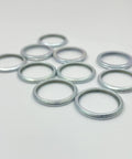 Subaru 10 Pack Oil Drain Plug Gaskets Crush Washers Kit 803916010 compatible with Outback Impreza Legacy, metal rings on surface