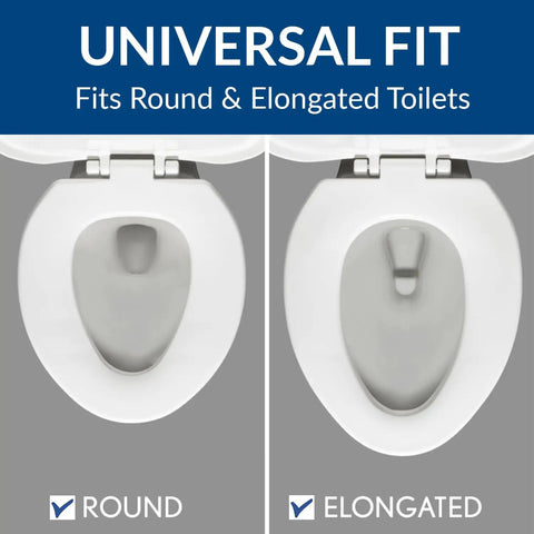 Paramont Heavy Duty Oversized Toilet Seat For Round And Elongated Toilets, Extra Wide Comfort, Universal Fit Display