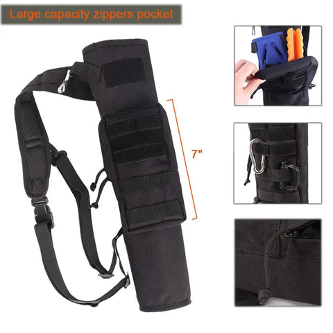 Lightweight Back Archery Quiver With Dual Use Foldable Hip Bag Compact Arrow Carrier With MOLLE Pocket and zippered pocket