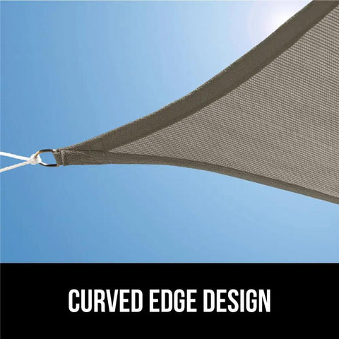 Heavy Duty Sun Shade Canopy 12 By 16 Ft Gray Built To Last With UV Protection Fade And Tear And Rust Resistant curved edge design