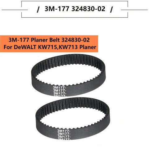 Built Like A Tank Replacement Planer Drive Belt Fits Black And Decker BD713 And Dewalt KW715 For Smooth As Silk Woodworking Rotations Solid Construction For Relentless Shop Grind Two Piece Pack, 3M-177 rubber drive belts.