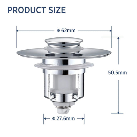 Universal Bathroom Sink Stopper 2 Pack Pop Up Drain Strainer Chrome Silver Anti Clogging Filter Fits One Point Zero Six To One Point Six Five Inches Brings Some Hella Charm And Keeps Your Basin Slick Clean Daily