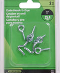 Tough One Inch Hook And Eye Latch In Heavy Duty Zinc Plated Steel For Knockout Door Cabinet Gate Shed Security With No Sweat Install Design For Home Yard Or Warehouse Jobs in packaging