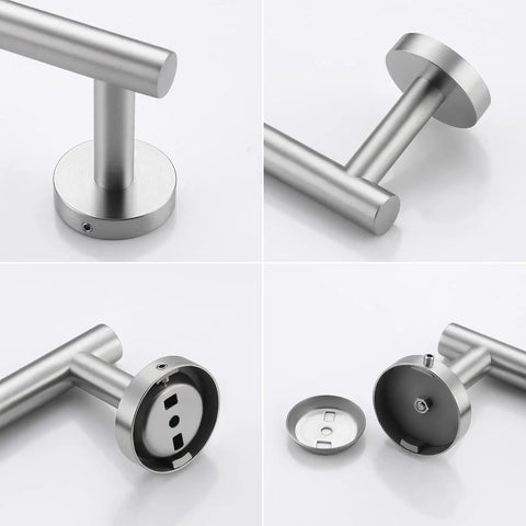 30 Inch Stainless Steel Towel Bar For Bathroom Wall Mount, SUS304 Rust Proof Brushed Finish, Easy Screw Mount hardware details