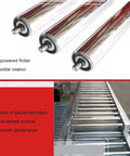 Industrial Workhorse Light Duty Gravity Roller Conveyor Slide Smooth Warehouse Freight Operator No Fuss Steel Roller Track For Factory Hauling 40X100CM showing unpowered rollers and galvanized surface.