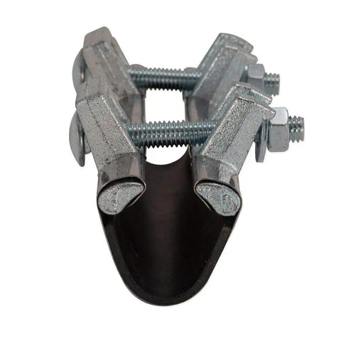 6 Inch Pipe Repair Clamp With 1 Inch IPS Connection Stainless Steel For Steel And PVC Pipes Built Tough Clamp That Delivers A Tight Seal And Will Not Collapse On Schedule 40 PVC Durable 301 Stainless Steel, front view