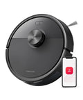 Robot Vacuum and Mop Combo With 10,000 Pa HyperForce Suction, LiDAR Navigation, App Control, Dual Anti Tangling System in black with smartphone app
