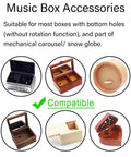 Various box designs compatible with 18 Note Wind Up Music Box Mechanism Plug And Play DIY Replacement Parts For Snow Globes.